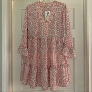 Beautiful ENTRO Tiered Ruffle Trendy Dress•Sz LG•NWT